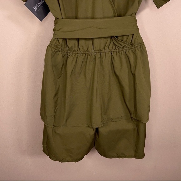 NEW MEDIUM MILITARY GREEN RUFFLE ROMPER LIGHTWEIGHT - Picture 12 of 16